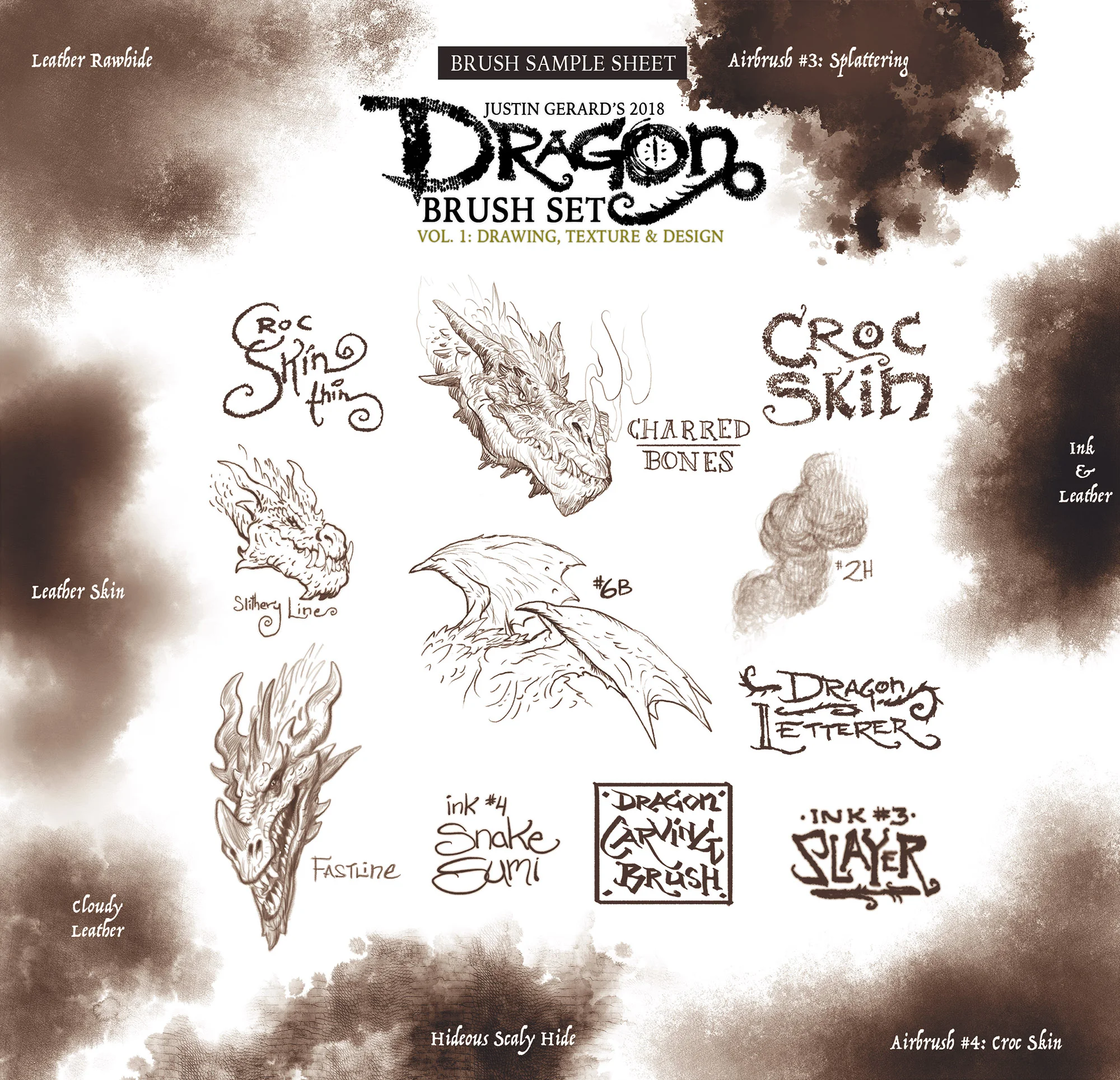 2018 Dragon Brush Set COMPLETE SET — Gallery Gerard